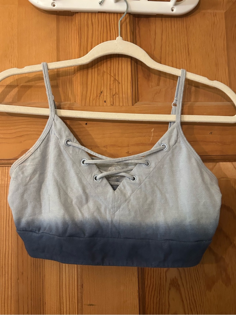 SO Blue Ombre Lace-Up Sports Bralette (Unpadded)